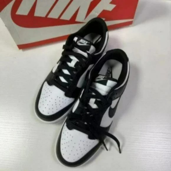 ? women’s Nike dunk low retro panda white black shoes? main image 5